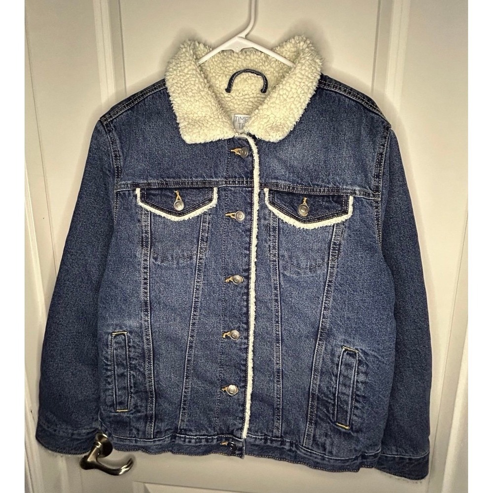 Sherpa‎ Lined Denim Jean Jacket Size Womens Medium NWOT